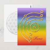 Symbol RUNA / GOLD, Runa Postkarte (Vorne/Hinten)