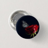 Symbol: Schmetterling auf einer Rose Button (Vorne & Hinten)