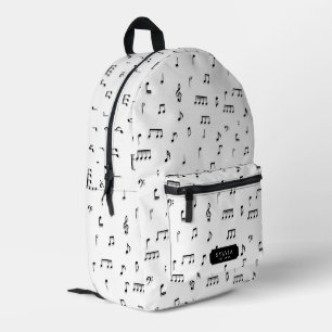 Symbol-Schriftart für schwarze und weiße Noten Bedruckter Rucksack