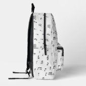 Symbol-Schriftart für schwarze und weiße Noten Bedruckter Rucksack (Links)