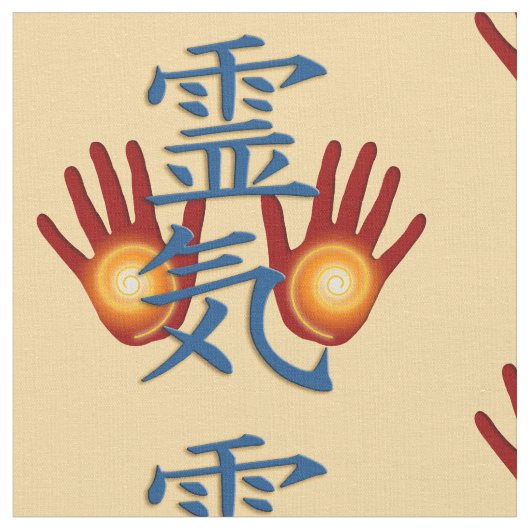 Symbol / Sign REIKI & Hands + Ihr Backgr. Ideen Stoff (Nahaufnahme)