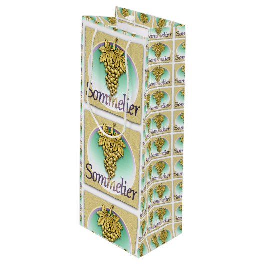 Symbol Sommelier Geschenktüte Für Weinflaschen (Vorderseite Schrägansicht)