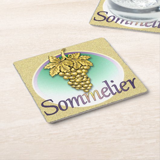 Symbol Sommelier Rechteckiger Pappuntersetzer (angewinkelt)