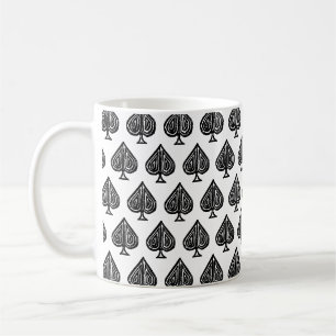 Symbol-Spaziergänge auf der schwarzen Karte Form L Kaffeetasse