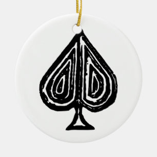 Symbol-Spaziergänge auf der schwarzen Karte Form L Keramik Ornament