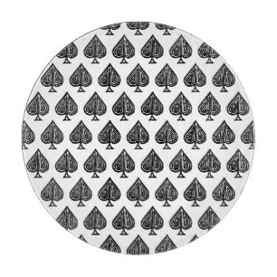 Symbol-Spaziergänge auf der schwarzen Karte Form L Schneidebrett