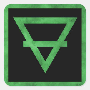 Symbol-Stickers für Erdelemente Quadratischer Aufkleber