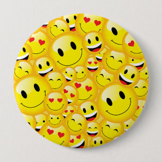 Symbol-Symbol-Muster des Gelben Emoji-Cartoon Button