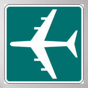 Symbol-Symbol-Zeichen-Flugzeug Reisetool-Symbol Pl Poster