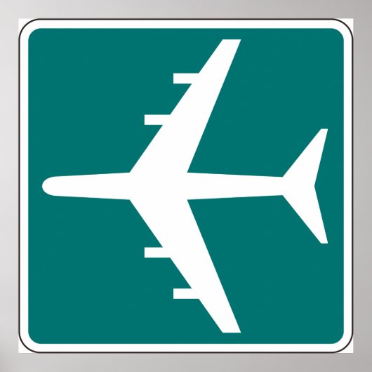 Symbol-Symbol-Zeichen-Flugzeug Reisetool-Symbol Pl Poster (Vorne)
