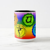 SYMBOL-TASSE DES YOGA-REIKI SIEBEN CHAKRA. ZWEIFARBIGE TASSE (Mittel)