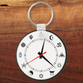 Symbol-Uhr der großen Weltreligionen Schlüsselanhänger (Vorderseite)