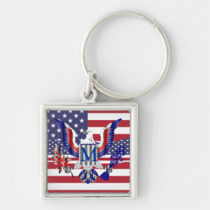 Symbol und Flagge des amerikanischen Adlers Schlüsselanhänger