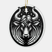 Symbol und Merkmale des Horoskop-Taurus Keramik Ornament (Links)