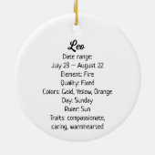 Symbol und Merkmale des Horoskops Keramik Ornament (Hinten)