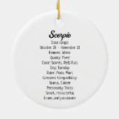 Symbol und Merkmale des Horoskops Keramik Ornament (Hinten)