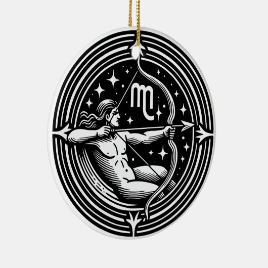 Symbol und Merkmale des Horoskops - Sagittarius Keramik Ornament (Rechts)