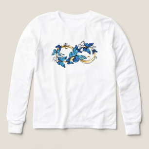 Symbol Unendlichkeit von blauen Morpho-Schmetterli