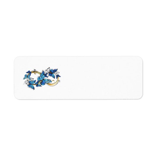 Symbol Unendlichkeit von blauen Morpho-Schmetterli (Vorne)
