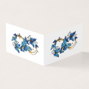 Symbol Unendlichkeit von blauen Morpho-Schmetterli