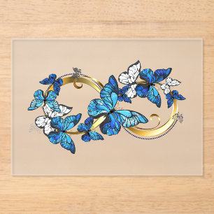 Symbol Unendlichkeit von blauen Morpho-Schmetterli Acryleinladungen