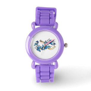 Symbol Unendlichkeit von blauen Morpho-Schmetterli Armbanduhr