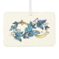 Symbol Unendlichkeit von blauen Morpho-Schmetterli