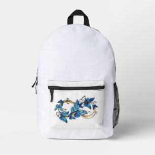 Symbol Unendlichkeit von blauen Morpho-Schmetterli Bedruckter Rucksack