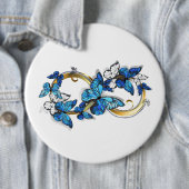 Symbol Unendlichkeit von blauen Morpho-Schmetterli Button (Beispiel)