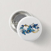 Symbol Unendlichkeit von blauen Morpho-Schmetterli Button (Vorne & Hinten)
