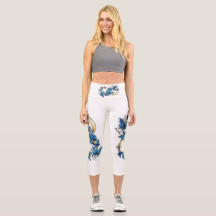 Symbol Unendlichkeit von blauen Morpho-Schmetterli Capri Leggings