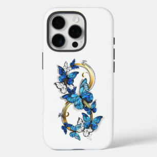 Symbol Unendlichkeit von blauen Morpho-Schmetterli iPhone 16 Pro Hülle