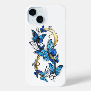 Symbol Unendlichkeit von blauen Morpho-Schmetterli Case-Mate iPhone Hülle