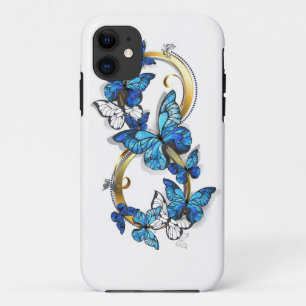 Symbol Unendlichkeit von blauen Morpho-Schmetterli Case-Mate iPhone Hülle