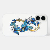 Symbol Unendlichkeit von blauen Morpho-Schmetterli Case-Mate iPhone Hülle (Rückseite (Horizontal))
