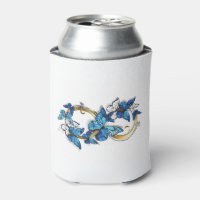 Symbol Unendlichkeit von blauen Morpho-Schmetterli