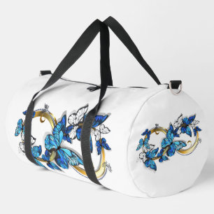 Symbol Unendlichkeit von blauen Morpho-Schmetterli Duffle Bag