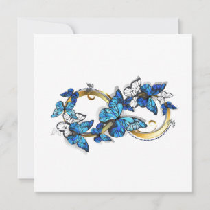 Symbol Unendlichkeit von blauen Morpho-Schmetterli Einladung
