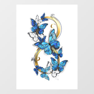 Symbol Unendlichkeit von blauen Morpho-Schmetterli Fensteraufkleber