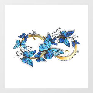 Symbol Unendlichkeit von blauen Morpho-Schmetterli Fensteraufkleber
