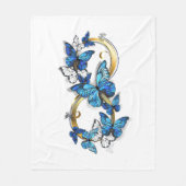 Symbol Unendlichkeit von blauen Morpho-Schmetterli Fleecedecke (Vorderseite)