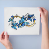 Symbol Unendlichkeit von blauen Morpho-Schmetterli Flyer (Hand)