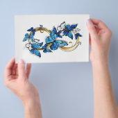 Symbol Unendlichkeit von blauen Morpho-Schmetterli Flyer (Handgriff)