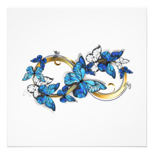 Symbol Unendlichkeit von blauen Morpho-Schmetterli Fotodruck
