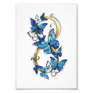 Symbol Unendlichkeit von blauen Morpho-Schmetterli Fotodruck
