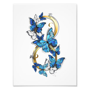 Symbol Unendlichkeit von blauen Morpho-Schmetterli Fotodruck