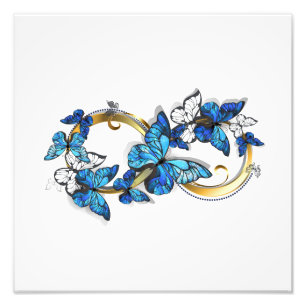 Symbol Unendlichkeit von blauen Morpho-Schmetterli Fotodruck