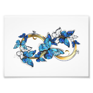 Symbol Unendlichkeit von blauen Morpho-Schmetterli Fotodruck