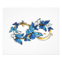 Symbol Unendlichkeit von blauen Morpho-Schmetterli