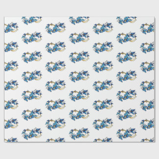 Symbol Unendlichkeit von blauen Morpho-Schmetterli Geschenkpapier